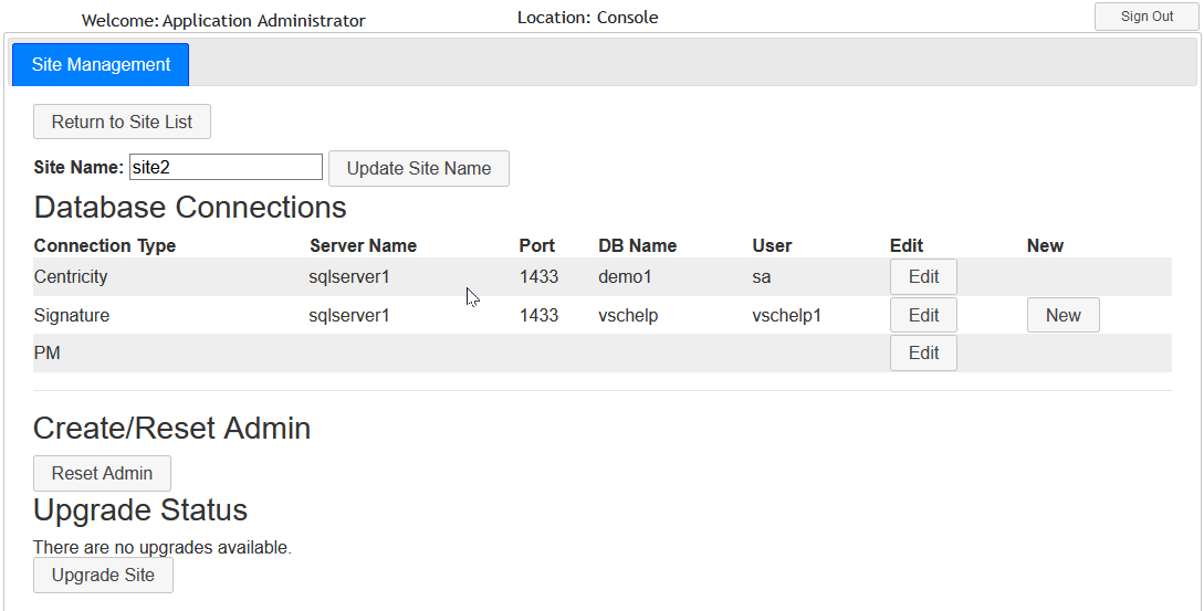 Screenshot After Database Connections are Established